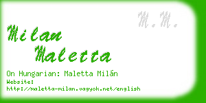milan maletta business card